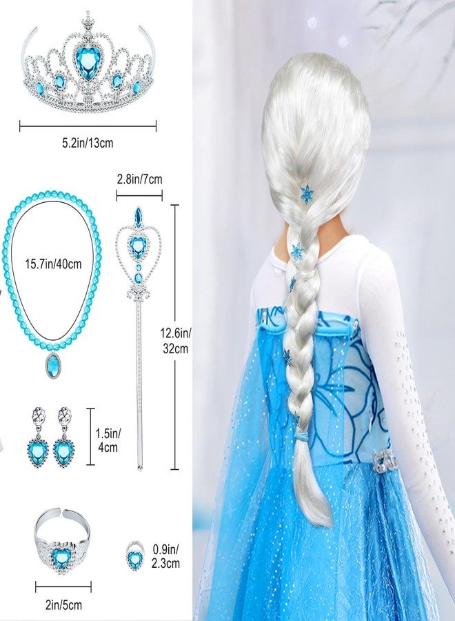 G.C Girls Light Up Princess Dress Costume Toddler Princess Dress Up with Cape Kids Wig Crown Wand Toys Halloween Cosplay Birthday Party Gifts - Image 4