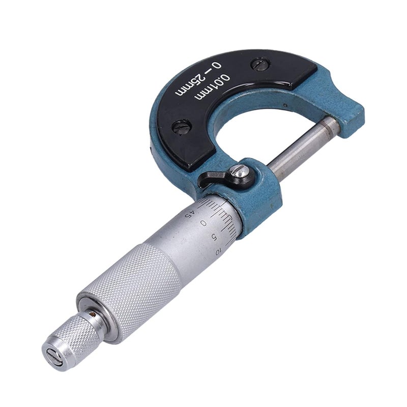 Outside Micrometer, Clear Scales Portable Stainless Steel Thickness Micrometers Easy Operation Durable for Machinery Equipment(0-25mm) - Image 1