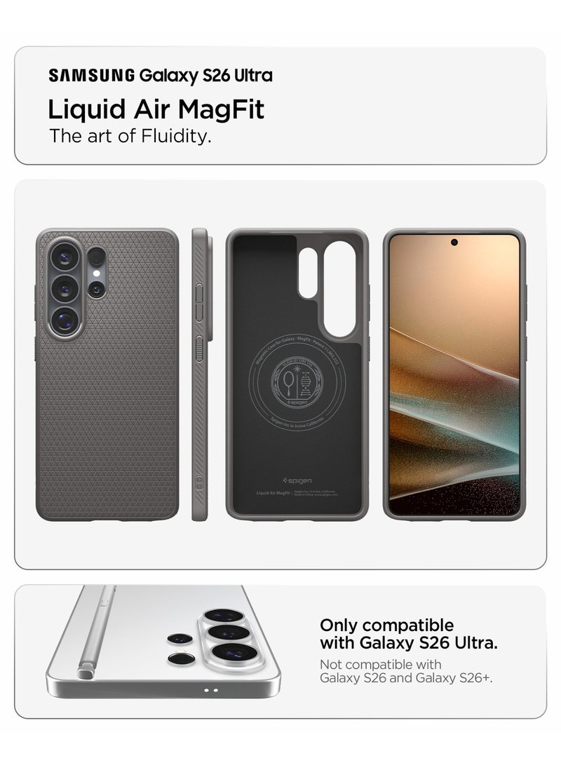 Spigen Liquid Air MagFit for Samsung Galaxy S26 ULTRA Case [MagSafe compatible] Cover - Marble Gray - Image 2