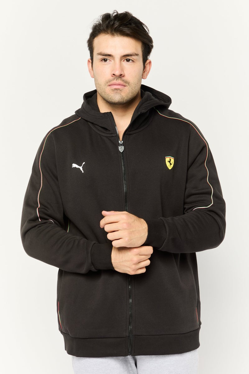 Puma x Scuderia Ferrari Men Sportswear Fit Long Sleeve Outdoor Full Zip Hoodie, Black - Image 1