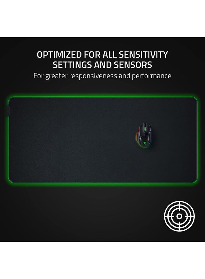RAZER Goliathus Chroma 3XL Gaming Mouse Pad: Micro-Textured Cloth Surface - Large to Cover Desk Setup - Chroma RGB - Optimized for All Sensitivity Settings and Sensors - Non-Slip Rubber Base - Black - Image 3