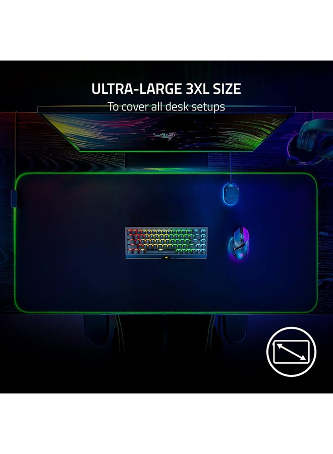RAZER Goliathus Chroma 3XL Gaming Mouse Pad: Micro-Textured Cloth Surface - Large to Cover Desk Setup - Chroma RGB - Optimized for All Sensitivity Settings and Sensors - Non-Slip Rubber Base - Black - Image 5