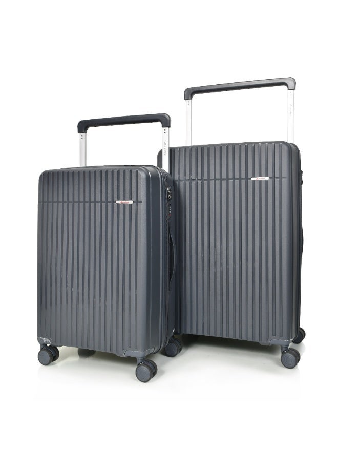MORANO 3-Piece Polypropylene Luggage Set – Shatter-Resistant Hard Shell Suitcases (28”/24”/20”) – Dark Grey - Image 3