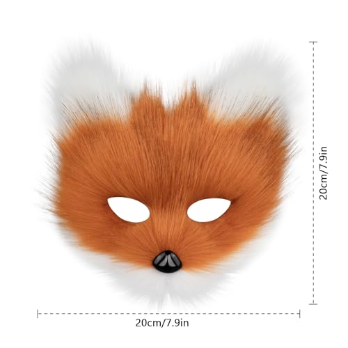 hbbhml Animal Fox Wolf Mask Halloween Party Cosplay Costumes Props Plush Cat Half Face Masks Carnival Christmas Masquerade - Image 4
