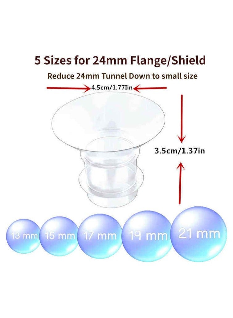 Wearable Breast Pump Accessories – 13mm, 15mm, 17mm, 19mm, 21mm, 24mm Silicone Flange Inserts | Soft Breast Pump Shields for Comfortable & Efficient Pumping | Compatible with Most Wearable Breast Pumps - Image 2