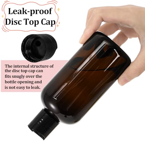 Bekith 16 Pack 8oz Plastic Squeeze Bottles with Disc Cap, Travel Containers For Shampoo, Lotions, Liquid Body Soap, Creams - Image 4