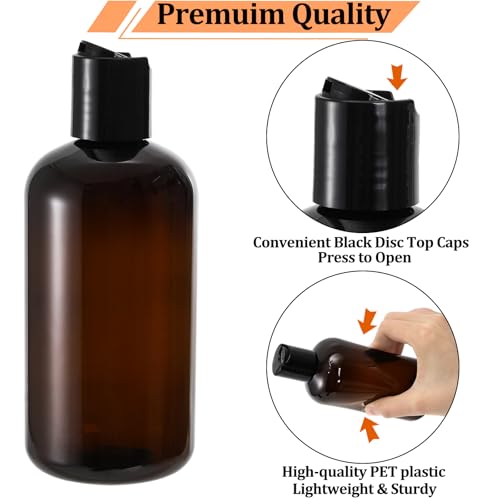 Bekith 16 Pack 8oz Plastic Squeeze Bottles with Disc Cap, Travel Containers For Shampoo, Lotions, Liquid Body Soap, Creams - Image 3