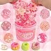 LAWOHO 300ml Piggy Slime Kit with Clay Red Clear Slime Bucket for Girls Boys with 11 Packs Cute AddIns for Kids Slime Toys Non Stick Slime Making Kit for Birthday Halloween Christmas Easter - Image 4