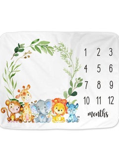 ORiTi Baby Monthly Milestone Blanket | Includes Wooden Wreath and Pacifier Clip | 1 to 12 Months | Premium Extra Soft Fleece | Best Photography Backdrop Prop for Newborn Boy & Girl  - Image 5