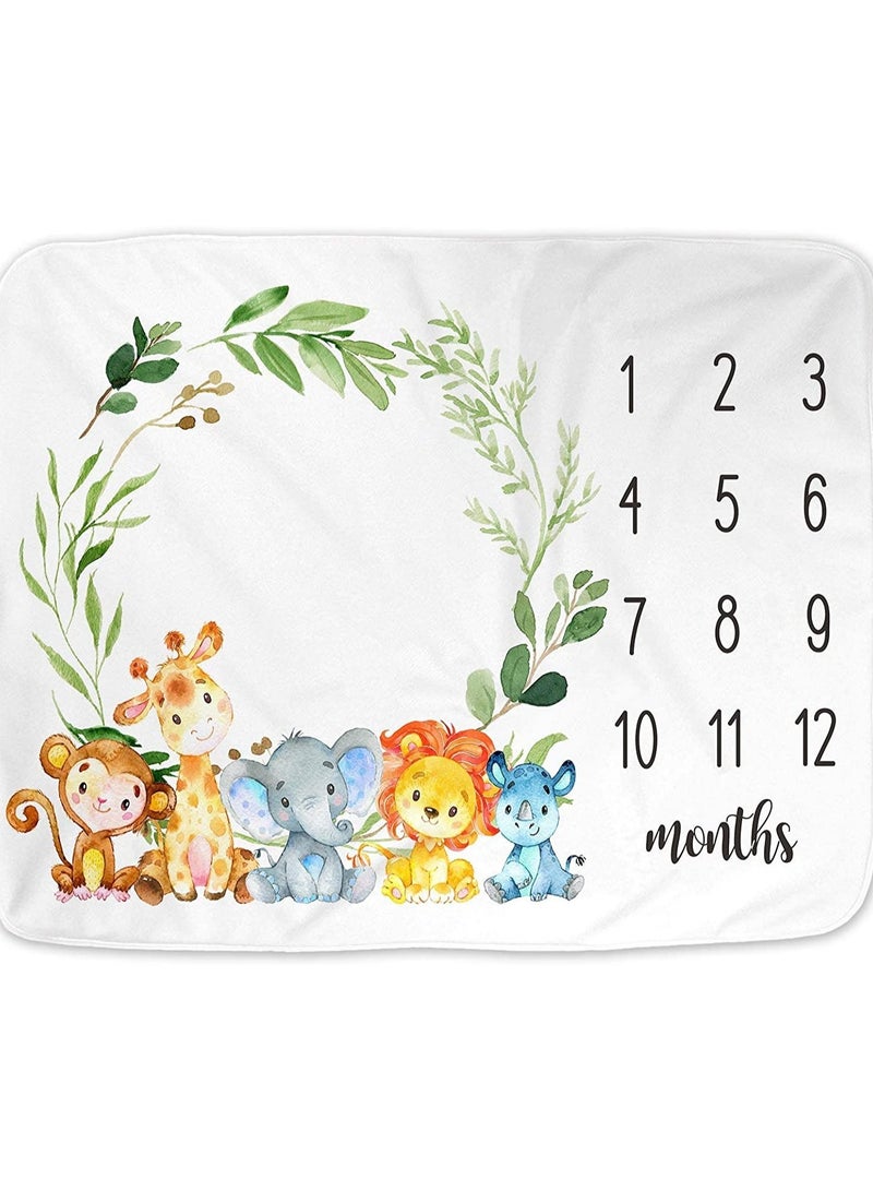ORiTi Baby Monthly Milestone Blanket | Includes Wooden Wreath and Pacifier Clip | 1 to 12 Months | Premium Extra Soft Fleece | Best Photography Backdrop Prop for Newborn Boy & Girl - Image 5