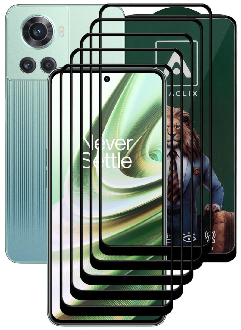 ACLIX 5 Pieces Antistatic ESD Dustproof Premium Quality High Definition Tempered Glass Screen Protector Designed For OnePlus 10R - Image 1