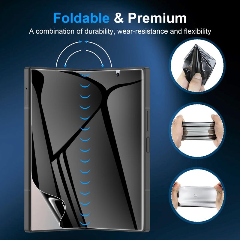LYWHL 2 Pack Z Fold 7 Privacy Screen Protector, Anti-Spy Private Flexible Inner Film [Non-Glass] for Samsung Galaxy Z Fold 7, Full Coverage, Case Friendly, Bubble Free, Anti-Scratch, Self-Healing - Image 2
