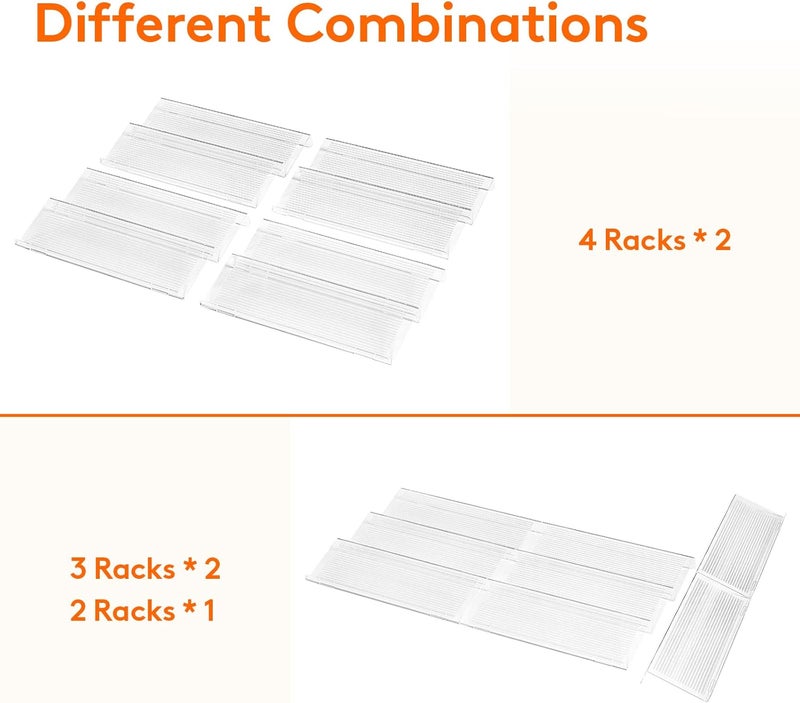 Lifewit Spice Drawer Organizer, 4 Tier 2 Set (8 Pcs) Expandable Spice Rack from 11" to 22", Clear Acrylic Seasoning Jar Storage Tray for Kitchen Drawer, Cabinet & Countertop - Image 3