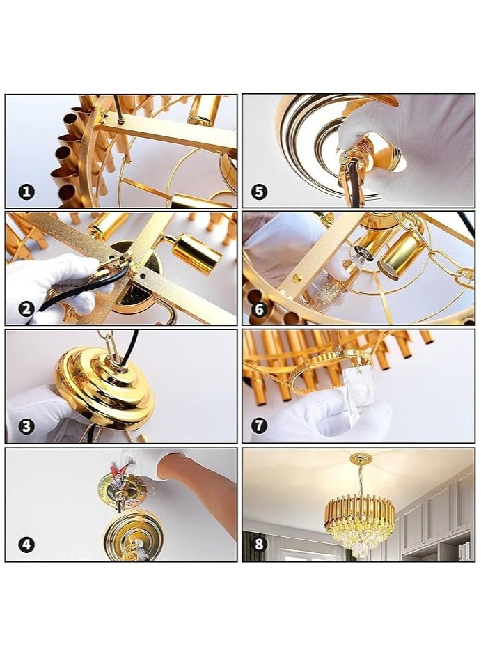 Modern Crystal Chandeliers Gold Chandelier Round Crystal Pendant Light 3-Tier Modern Chandelier Ceiling Lights for Dining Room Living Room Bedroom,500MM size,(Bulb Not Included)  - Image 4
