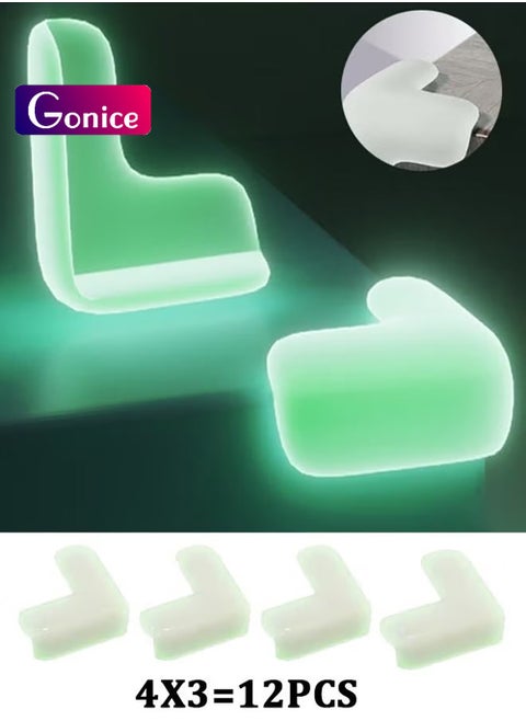 12 Pieces Clear PVC Table Corner Edge Protectors Glow-in-the-Dark Version