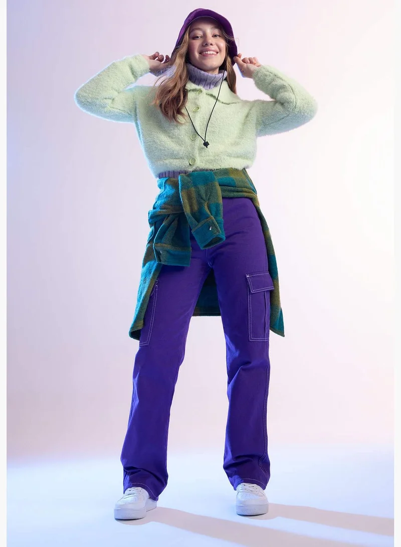 DeFacto Woman Straight Fit Cargo Woven Trousers