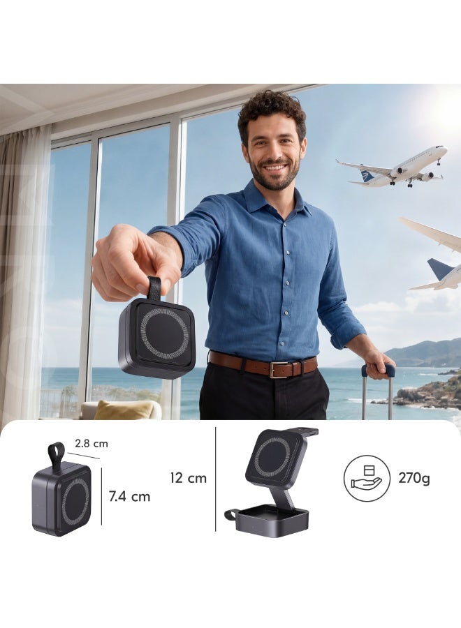 AMROAH 2026 Upgrade 3 in 1 Wireless Charger, 3 in 1 Charging Station for iPhone 12–17, AirPods 2/3/4/Pro & Watch 2–11/SE/Ultra, Foldable MagSafe 3 in 1 Charger, Fast Wireless Charging - Image 2