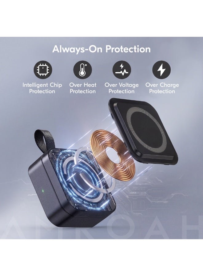 AMROAH 2026 Upgrade 3 in 1 Wireless Charger, 3 in 1 Charging Station for iPhone 12–17, AirPods 2/3/4/Pro & Watch 2–11/SE/Ultra, Foldable MagSafe 3 in 1 Charger, Fast Wireless Charging - Image 5
