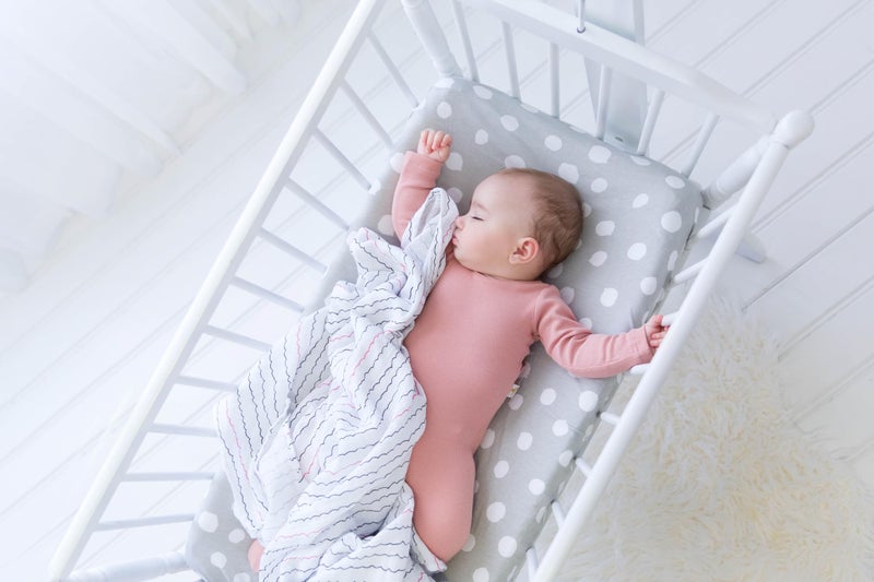 Ely's & Co. Changing Pad Cover Set | Cradle Sheet 2 Pack 100% Jersey Cotton Grey Abstract Stripes and Dots by Ely's & Co - Image 3