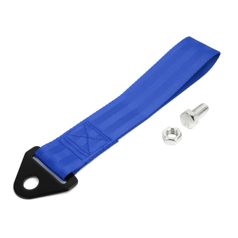 RASTP Racing Tow Strap, Car Modification Sports Trailer Belt Fit for Front or Rear Front Bumper Decorative (Blue)