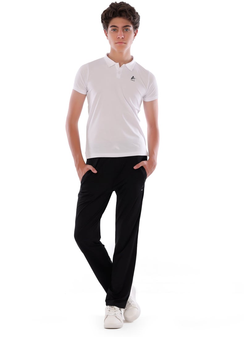 ANJA Boys Black Stripe Track Pants – Sporty Side Stripe Joggers for kids - Image 2