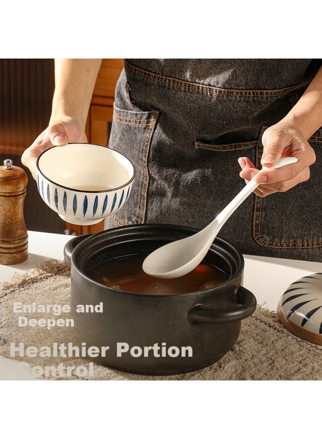 GRASEY Guangyi Style Ceramic Large Ladle Long Handle Household Soup Ladle Big Size Porridge Ladle Scoop Soup Spoon Tableware Gy8840 - Image 4