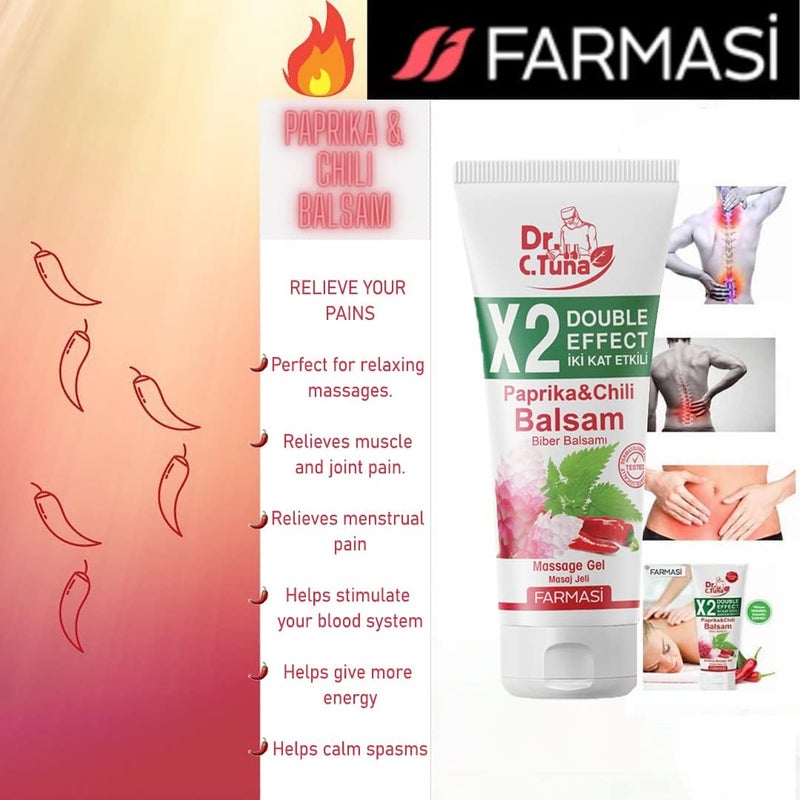 FARMASi Paprika  Chili Balsam 2X Double Effect  Soothing Massage Gel 845 fl Oz  Relieves Muscle Tension and Provides Warming Sensation  Ideal for Relaxation and Recovery - Image 4