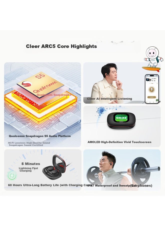 Cleer Arc 5th Gen Sound Arc Open-ear Ai Smart Dolby Master Sound Bluetooth Sports Earphones + Dust Removal Pen Women's Day Gift Vitality Pink Sports Edition - Image 3