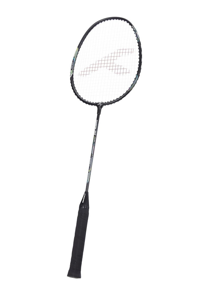 HUNDRED - Powertek 200 PRO Badminton Racquet with Head Cover | Size: Standard | Grip Size:G5) | Strung | Material: Aluminium | For Intermediate Players | Weight: 95 grams | Maximum String Tension - 18-20lbs - Image 1