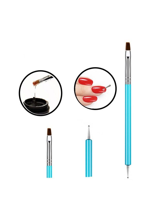 LiBiuty 2Pcs 8Ml Nail Art Rhinestone Glue Gel Rhinestone Adhesive With Tweezer For Gem Stones + Dualended Dotting Brush Pen +3Pcs Nail Art Brush Set - Image 5