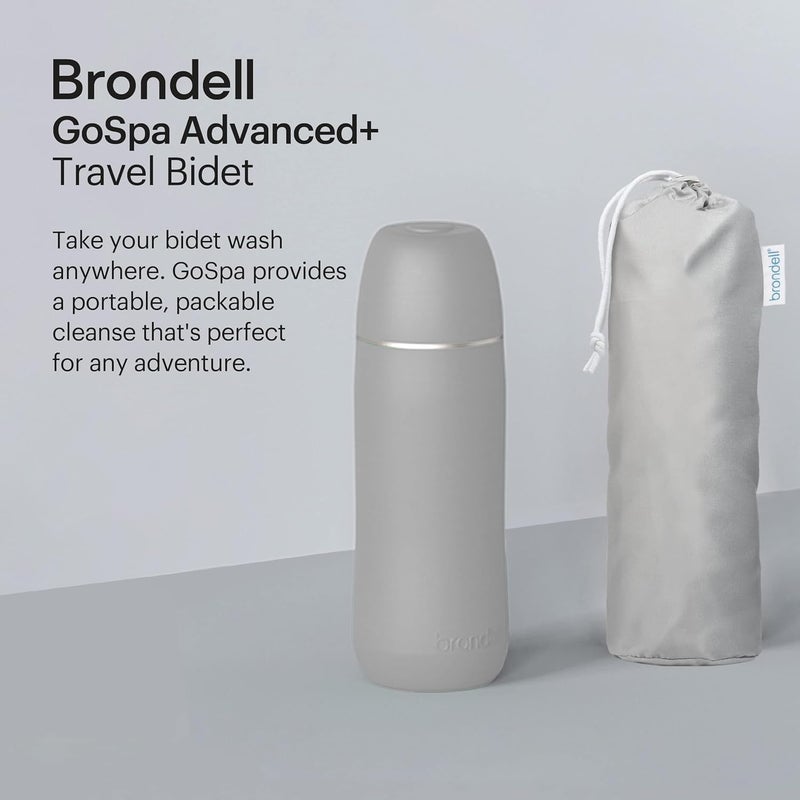 Brondell Bidet, GoSpa Advanced Plus Travel Bidet with Pop Up Nozzle, 500mL, in Gray - Image 2