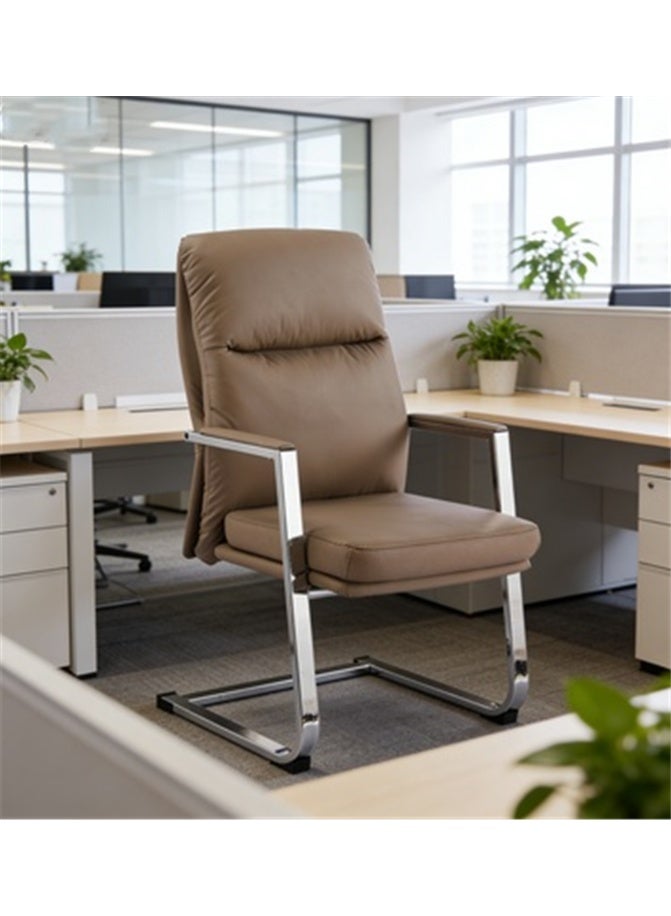 Home Office Chair, Adjustable Computer Desk Chair with Lumbar Support, Ergonomic Comfortable Chair, Wide PU Leather Executive Desk Chair for Gaming Working Study, Brown - Image 1