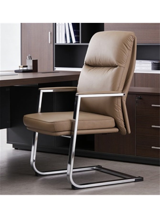 Home Office Chair, Adjustable Computer Desk Chair with Lumbar Support, Ergonomic Comfortable Chair, Wide PU Leather Executive Desk Chair for Gaming Working Study, Brown - Image 3