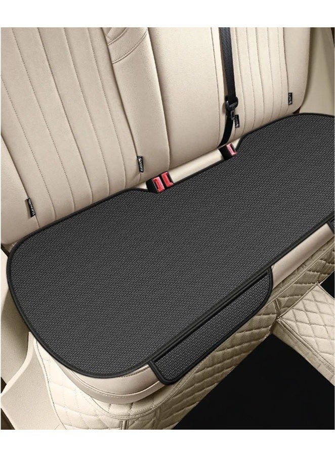 Bukela 3PCS Universal Car Seat Cushion Set 3D Soft Linen Breathable Car Seat Cushion for Front and Back Seat Comfort Non-slip Breathable Ice Silk Cushion Car Interior Accessories (Black/3PCS) - Image 4