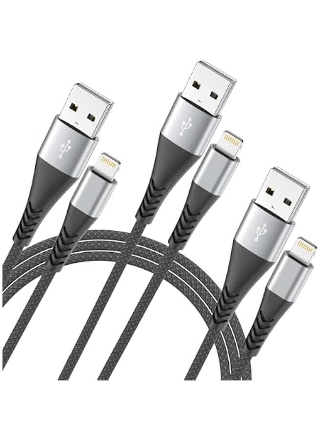 Arabest iPhone Charger Fast Charging 3Pack 6FT Apple MFi Certified Lightning Cable Nylon Braided iPhone Charger Cord Compatible with iPhone 14 13 12 11 Pro Max XR XS X 8 7 6 Plus SE and More - Image 1