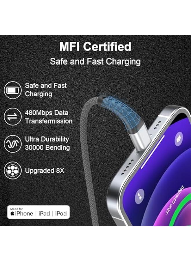 Arabest iPhone Charger Fast Charging 3Pack 6FT Apple MFi Certified Lightning Cable Nylon Braided iPhone Charger Cord Compatible with iPhone 14 13 12 11 Pro Max XR XS X 8 7 6 Plus SE and More - Image 2