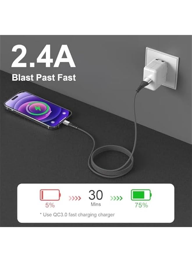 Arabest iPhone Charger Fast Charging 3Pack 6FT Apple MFi Certified Lightning Cable Nylon Braided iPhone Charger Cord Compatible with iPhone 14 13 12 11 Pro Max XR XS X 8 7 6 Plus SE and More - Image 3