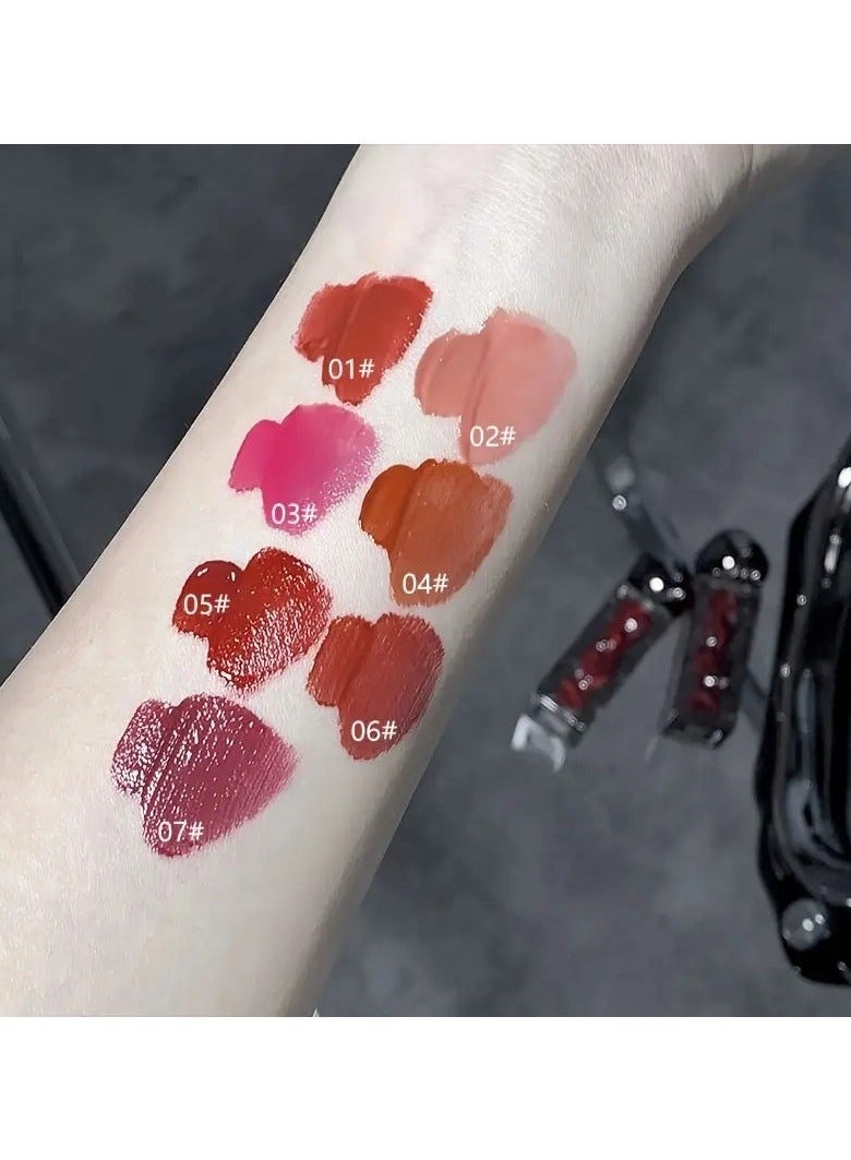 Gege bear Ice Mountain Lava Lip Glaze - Long-Lasting, Moisturizing, Waterproof, Non-Stick, Non-Fading Mirror Glossy Lipstick for All Skin Types - Berry, Brown, Orange, Pink, Purple Shades for Adults #7 - Image 4