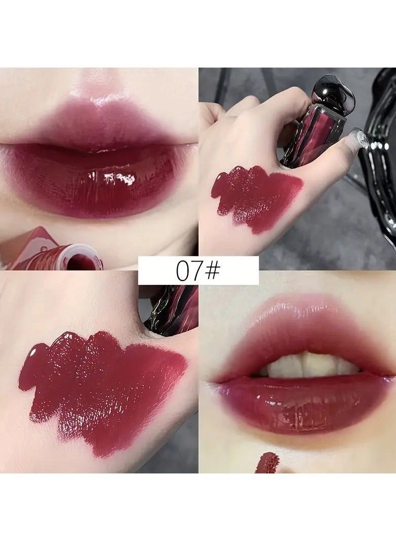 Gege bear Ice Mountain Lava Lip Glaze - Long-Lasting, Moisturizing, Waterproof, Non-Stick, Non-Fading Mirror Glossy Lipstick for All Skin Types - Berry, Brown, Orange, Pink, Purple Shades for Adults #7 - Image 2