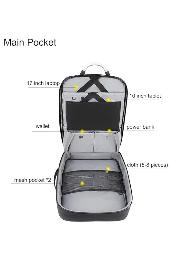 أركتيك هانتر حقيبة ظهر Arctic Hunter للسفر للرجال والنساء بسعة 41 لترًا وجيب ملابس قابل للتوسيع وجيب كمبيوتر محمول مقاس 17 بوصة ومنفذ USB وحقيبة كمبيوتر محمول 3 في 1 مقاومة للماء وجيوب متعددة لليلة واحدة - Image 4