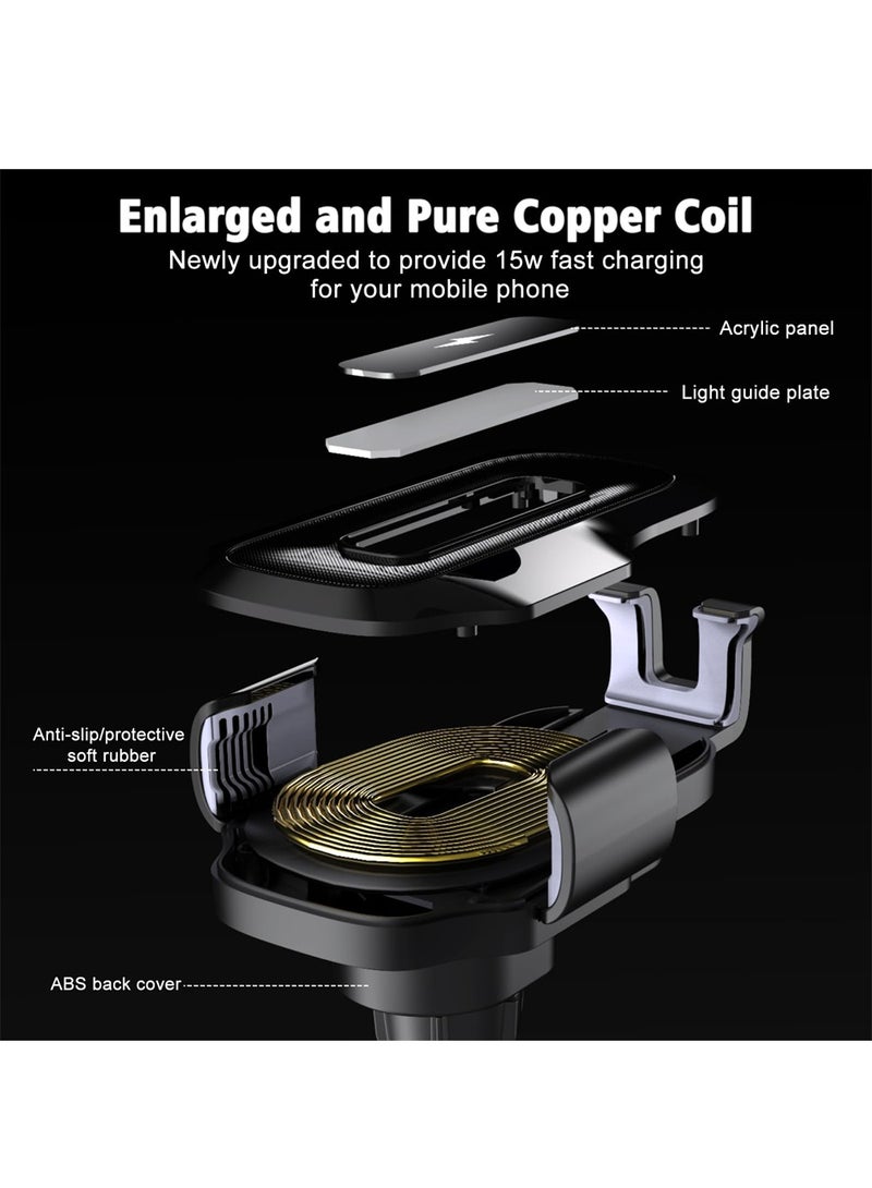 SYOSI Wireless Car Charger, 15W Fast Charging Automatic Clamping Car Phone Holder Wireless Charger, Mount Automatic Sensor Car Charger Vent for iPhone14/13/12/11, for Samsung Galaxy S23/S22/S21/S20 - Image 2