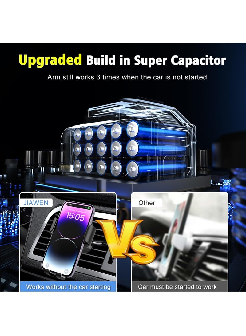 SYOSI Wireless Car Charger, 15W Fast Charging Automatic Clamping Car Phone Holder Wireless Charger, Mount Automatic Sensor Car Charger Vent for iPhone14/13/12/11, for Samsung Galaxy S23/S22/S21/S20 - Image 5