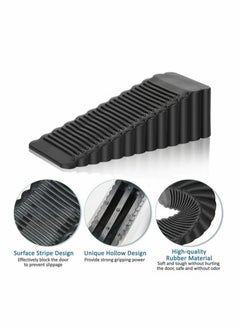 Generic Rubber Door Stopper, 5 Pack Anti-Slip Door Stop Wedge Security Heavy Duty Door Stopper Works On All Floor Types and Carpet for Home School  - Image 4