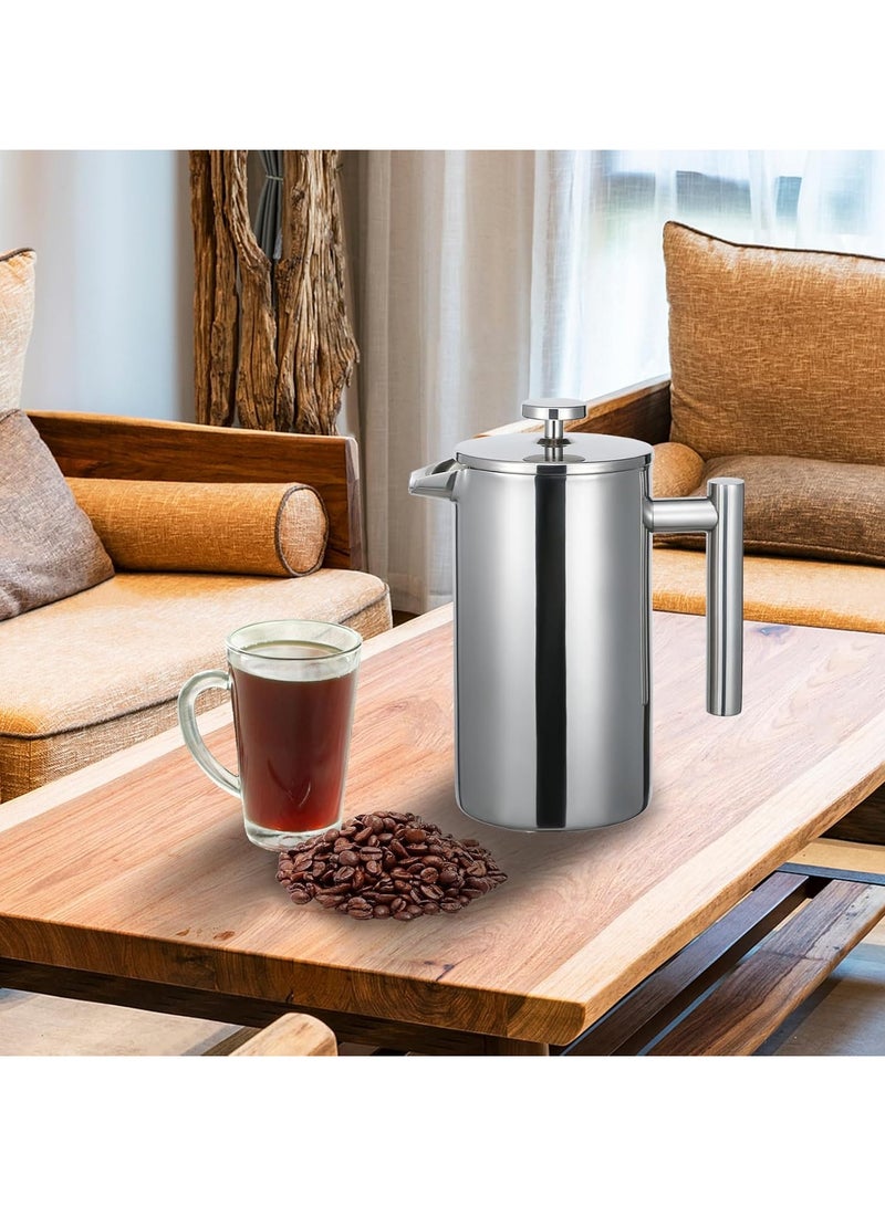 general Stainless Steel French Press Coffee Maker, 1 Liter / 1.05 Quart / 8 Cups / 34 Ounces, Double-Wall Coffee Pot with Serving Utensil, Ideal for Home, Office, Travel, and Camping - Image 5