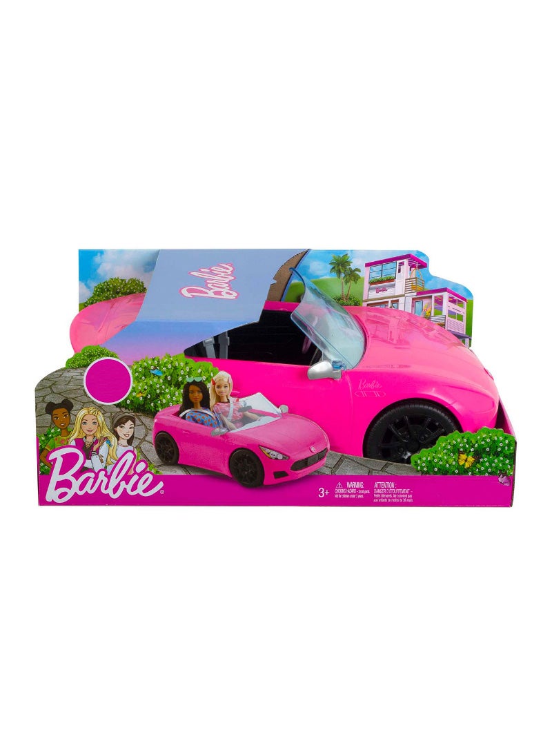AROAQ Barbie Convertible 2 Seater Vehicle Pink Car With Rolling Wheels Realistic Details Gift For 3 Year Plus Kids - Image 2