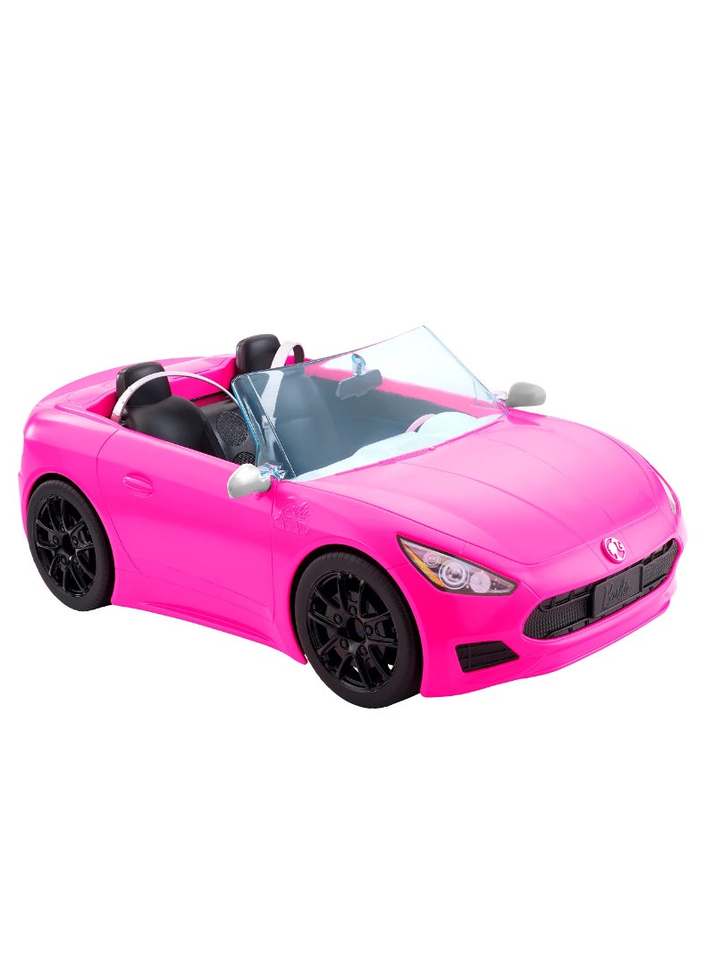 AROAQ Barbie Convertible 2 Seater Vehicle Pink Car With Rolling Wheels Realistic Details Gift For 3 Year Plus Kids - Image 1