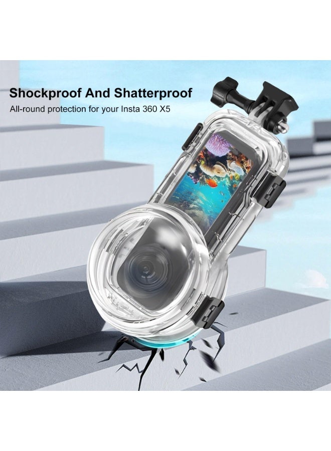 PULUZ Invisible Dive Case for Insta360 X5 , Waterproof Case 60M/196ft Depth Rating, Underwater Diving Housing Cover Protective Sealed Shell Photography Housings Action Camera Accessories - Image 4