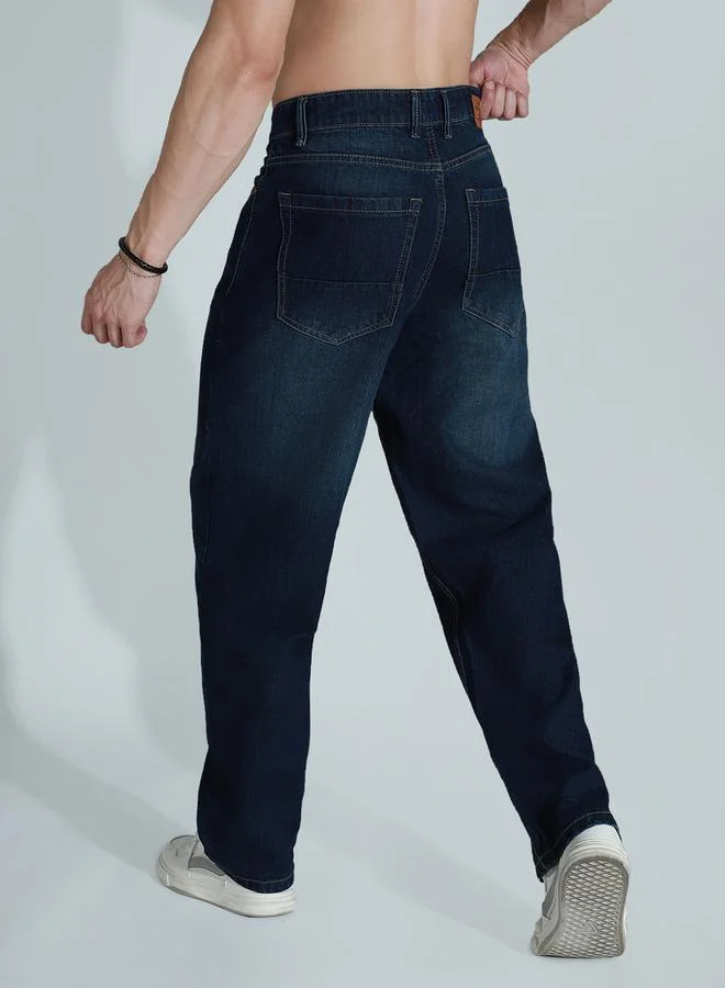 HIGH STAR HIGH STAR Mid Rise Whiskered Regular Fit Jeans