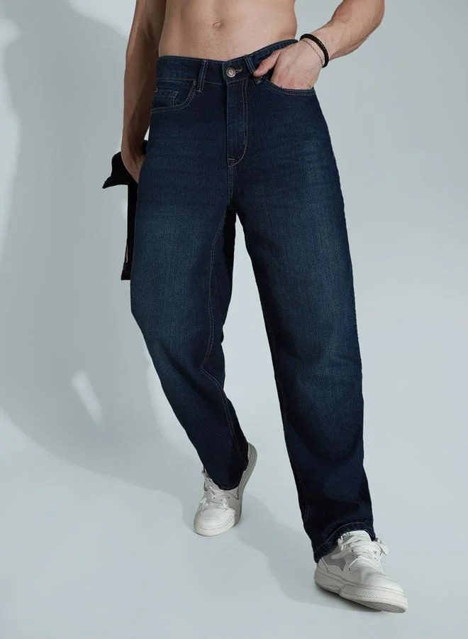 HIGH STAR HIGH STAR Mid Rise Whiskered Regular Fit Jeans