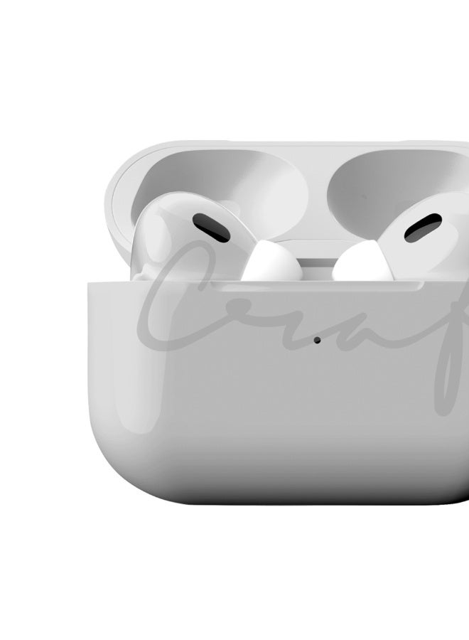 Craft Merlin Craft Customized Apple AirPods Pro 3 – Bold Silver Hand-Painted Finish, Personalized Wireless Earbuds, Sleek Metallic Gift (Silver-Bold) - Image 3